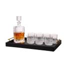 Conjunto whisky com bandeja preta garrafa e 6 copos Conjunto whisky com bandeja preta garrafa e 6 copos