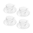 Conjunto Wolff Linha Pearl 4 Xícaras Com Pires De Cristal Conjunto Wolff Linha Pearl 4 Xícaras Com Pires De Cristal