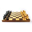 Conjunto Xadrez com Tabuleiro Estojo Madeira Rei 6,5 cm