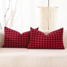 Conjunto xadrez decorativo CARRIE HOME 12x20 vermelho preto