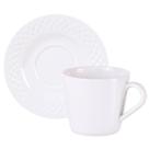 Conjunto Xícara de Chá e Pires Porcelana Tramontina Ingrid 185ml Branco Café Mesa Posta