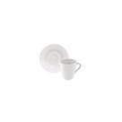 Conjunto Xícara E Pires De Café Tramontina Leonora Em Porcelana 70ml 2 Peças