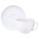 Conjunto Xícara e Pires de Chá 250ml Porcelana Tramontina Maria Augusta Branco Mesa Posta