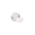 Conjunto Xícara e Pires de Chá Tramontina Floratta em Porcelana Decorada 250 ml 2 Peças