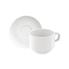 Conjunto Xícara E Pires De Chá Tramontina Paola Em Porcelana 240ml 2 Peças