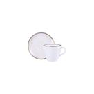 Conjunto Xícara E Pires De Chá Tramontina Rústico Marrom Em Porcelana Decorada 200 Ml 2 Peças Tramontina