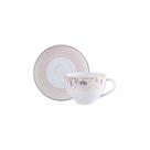 Conjunto Xícara E Pires De Chá Tramontina Solaris Em Porcelana Decorada 250 Ml 2 Peças