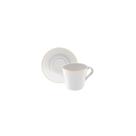 Conjunto Xícara Pires Chá Filetado Tramontina Elisa Porcelana Borda Dourada 185 Ml 2 Peças Tramontina