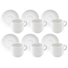 Conjunto Xícaras de Café com Pires em Porcelana 100ml Tramontina 12 Peças