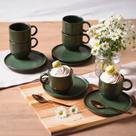 Conjunto Xícaras de Café e Chá 12pçs Porto Brasil Linhas Greenery 230ml com Pires Descentralizado Conjunto Xícaras de Café e Chá 12pçs Porto Brasil Linhas Greenery 230ml com Pires Descentralizado