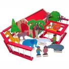 Conjunto Zoológico com Animais e Acessórios - Madeira - Multicolorido - 100% Artesanal Conjunto Zoológico com Animais e Acessórios - Madeira - Multicolorido - 100% Artesanal
