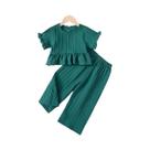 Conjuntos Casuais De Verão Para Meninas 2PCS Calças Largas E Shorts Roupas Para Crianças De 1 a 7