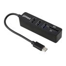 Conjuntos de acessórios de computador 2 em 1 leitor de cartão sd tf+3xportas usb para conversor de hub usb-c tipo-c comprimento total: