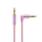 Conjuntos de acessórios de computador av01 3,5 mm macho para macho cotovelo comprimento do cabo de áudio: 50 cm ouro rosa