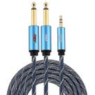 Conjuntos de acessórios de computador emk 3.5mm jack macho para 2x6.35mm jack macho banhado a ouro conector nylon trança aux cabo para computador