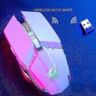 Conjuntos de acessórios de computador freedom-wolf x11 1600 dpi 6 teclas sem fio recarregável luminoso mecânico gamer mouse branco