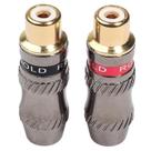 Conjuntos de acessórios de computador rexlis tr026-1 2pcs rca plug fêmea conector de áudio adaptador banhado a ouro para cabo de áudio diy