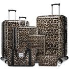Conjuntos de bagagem LARVENDER de 6 peças com estampa de leopardo TSA Lock Conjuntos de bagagem LARVENDER de 6 peças com estampa de leopardo TSA Lock