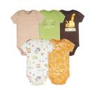 Conjuntos De Bodies Para Bebês Meninos 5PCS, Macacão De Cartoon Para Recém-Nascidos, 100% Algodão,