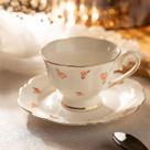 Conjuntos de chá de café estilo europeu conjunto de xícara de chá de flor de rosa caneca de café de cerâmica com bandeja de sobremesa canecas de pires em casa