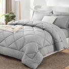 Conjuntos de edredom Bed in a Bag CozyLux King de 7 peças cinza claro