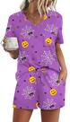 Conjuntos de pijama RUBZOOF para mulheres do Dia de Todos os Santos com estampa de Halloween Conjuntos de pijama RUBZOOF para mulheres do Dia de Todos os Santos com estampa de Halloween