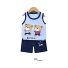 Conjuntos De Pijamas De Algodão Para Meninos E Meninas Com Estampa De Desenhos Animados, Roupas De