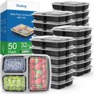 Conjuntos de Potes para Armazenamento de Alimentos Dealusy 50 Unidades 950 ml 3 Compartimentos