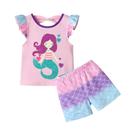Conjuntos De Roupas De Verão Para Meninas 2PCS Camisetas Com Mangas De Sereia E Shorts Fantasias