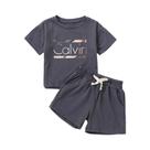 Conjuntos De Roupas Infantis De Algodão Com Estampa De Letras Para Meninos E Meninas, 2 Peças,