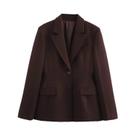 Conjuntos Elegantes De Blazer Com Zíper Para Primavera E Verão Com Bolsos E Calças Largas Para Conjuntos Elegantes De Blazer Com Zíper Para Primavera E Verão Com Bolsos E Calças Largas Para