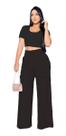 Conjuntos Femininos De Calça Pantalona E Cropped Moletinho Conjuntos Femininos De Calça Pantalona E Cropped Moletinho