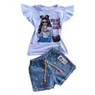 Conjuntos jeans infantil para meninas.