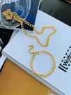 Conjuntos Unissex banhado a Ouro Colar e pulseira de correntes
