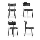 Conjuto 4 Cadeiras Escritório Ster material sintético Preto - Vallisa Decor