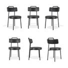 Conjuto 6 Cadeiras Fixa Escritório Ster material sintético Preto - Belliv Decor