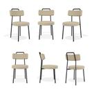 Conjuto 6 Cadeiras Fixa Ster Linho Gengibre - Belliv Decor
