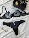 Conjuto de Lingerie Sutiã e calcinha Babydoll Bordados ElaShopp