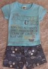 Conjuto infantil, camiseta malha e bermuda tectel estampado