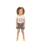 Conjuto Infantil Para Menina Blusa Meia Malha Shorts Moletom Conjuto Infantil Para Menina Blusa Meia Malha Shorts Moletom