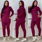 Conjuto lanzinha calça e blusa com capuz feminino queitinha outono inverno