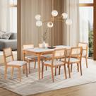 Conjuto Sala de Jantar com 1 Mesa Tampo Laminado com Vidro 160cm e 6 Cadeiras Verona