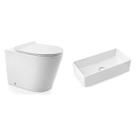 Conjuto Vaso Sanitário Convencional com Assento Liss com Cuba Apoio Retangular 46,5x23,5x12cm Docol