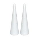 Conos de Espuma para Manualidades Crafjie 10,5x35 cm Paquete de 2 Blancos de Poliestireno