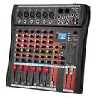 Consola de mistura de áudio FULUODE CT-60S de 6 canais com Bluetooth Consola de mistura de áudio FULUODE CT-60S de 6 canais com Bluetooth