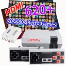 Console de jogos retrô SHEPUDRUC com mais de 620 jogos, HDMI/AV, 2 controles