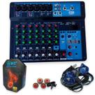 Console mesa de som mixer 8 canais phantom bluetooth azul