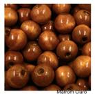 Conta Bola Madeira 20mm C/ Brilho e Furo 50 Peças Artesanato