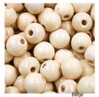 Conta Bola Madeira 20mm C/ Brilho e Furo 50 Peças Artesanato