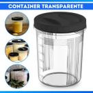 Container Transparente RedondoTampa de Rosca 2L - Preto
